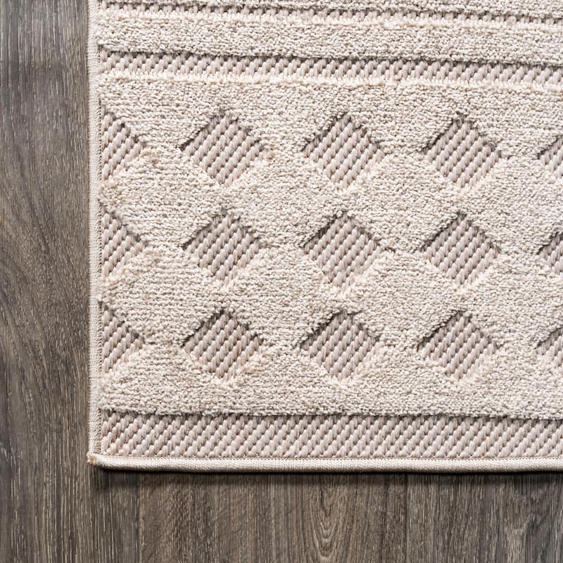 JONATHAN Y Rabat High-Low Pile Moroccan Geometric Indoor/Outdoor Area Rug