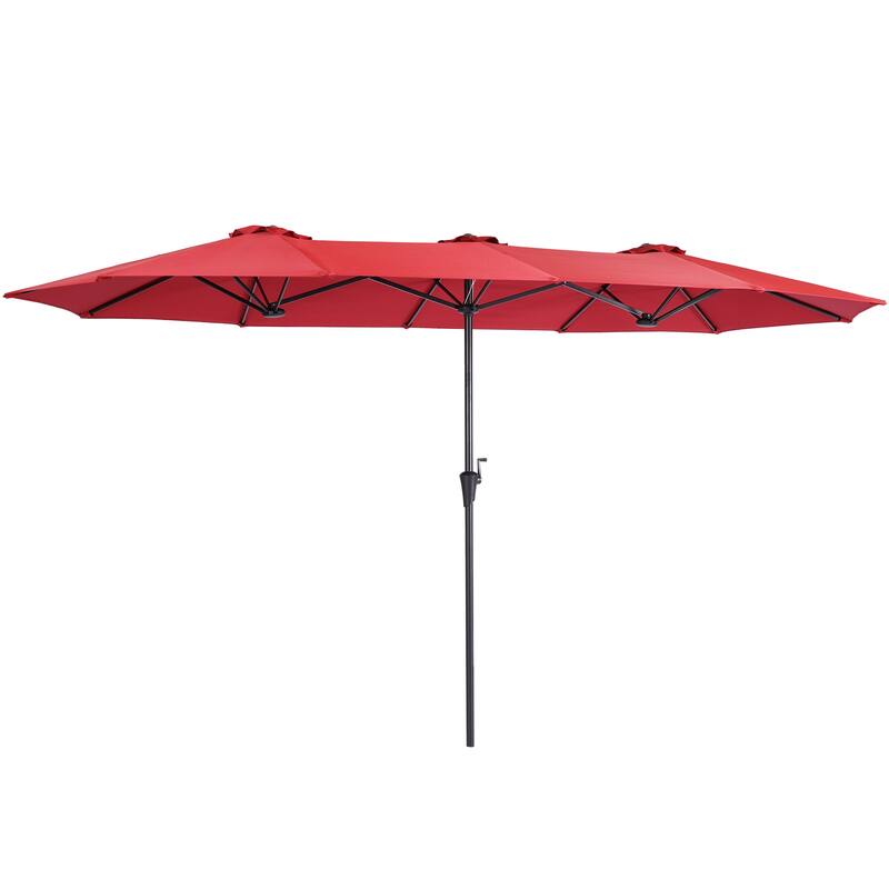 BONOSUKI 13 x 7.2Ft Double-Sided Patio Umbrella with Large Canopy Outdoor Table Umbrella for Garden and pool, Navy Blue