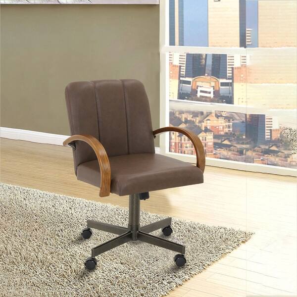 Chromcraft Douglas Caster Dining Chairs in Chestnut Finish (Set of 2