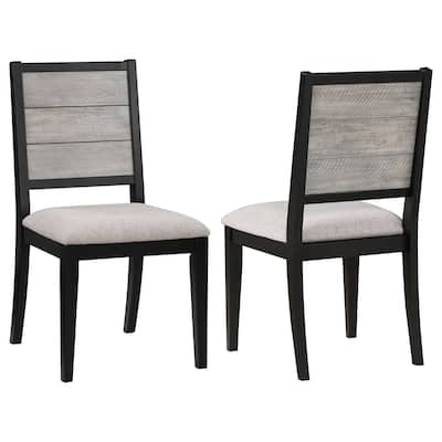 Elodie Grey and Black Wood Dining Side Chair (Set of 2)
