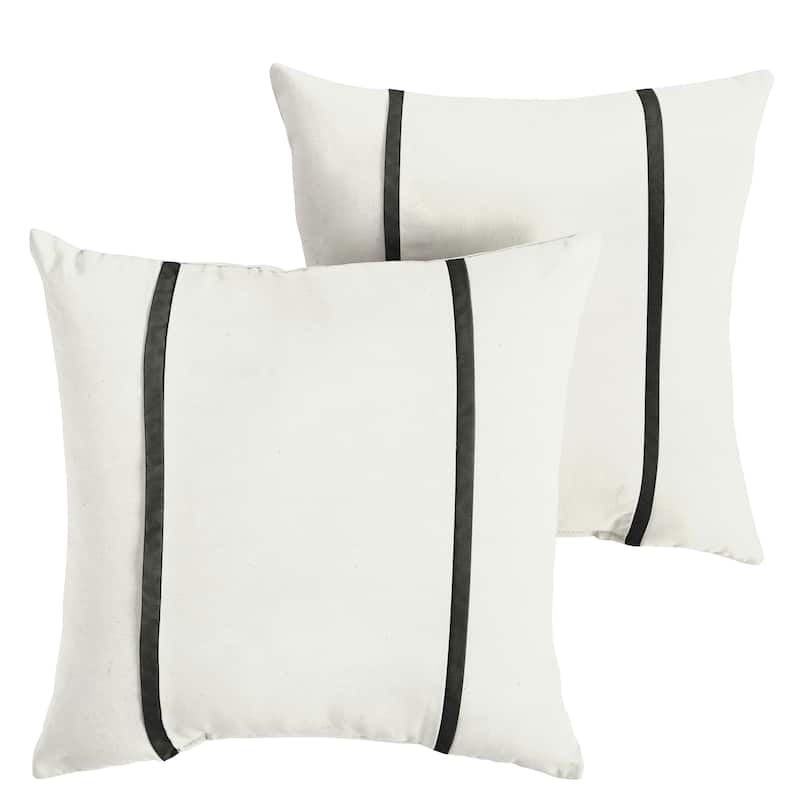 Sorra Home Sunbrella Outdoor Double Petite Flange Pillow Set of 2