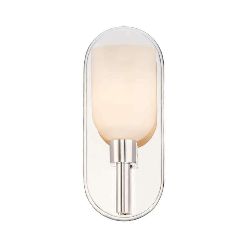 Alora Lighting WV338101AR Lucian 9" Tall Wall Sconce - Polished Nickel / Alabaster