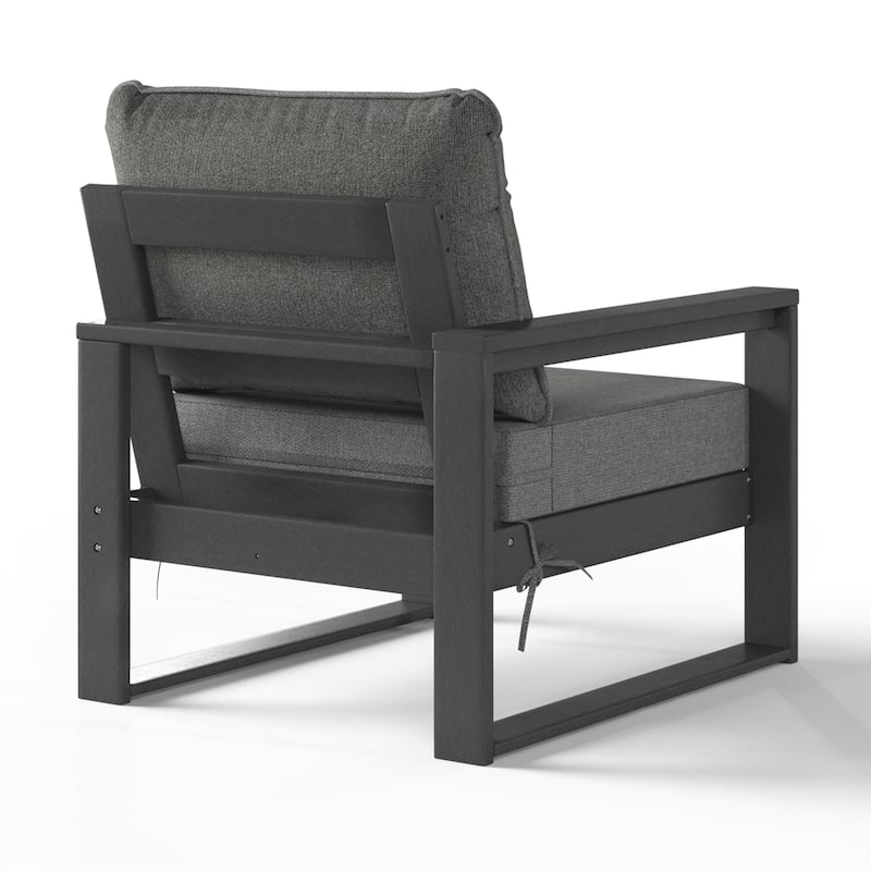 Polytrends Endless Patio Deep Seating Left Arm Chair with Gray Frame