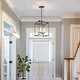 preview thumbnail 2 of 8, Modern Large 12'' Lantern Pendant 4-light Glass Boxy Elecplated Brass Ceiling Light for Dining Room