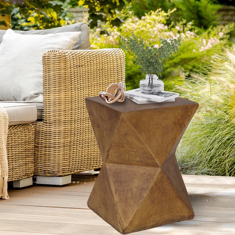 Large Lightweight Concrete Accent Sofa Side End Table Outdoor Indoor - N/A