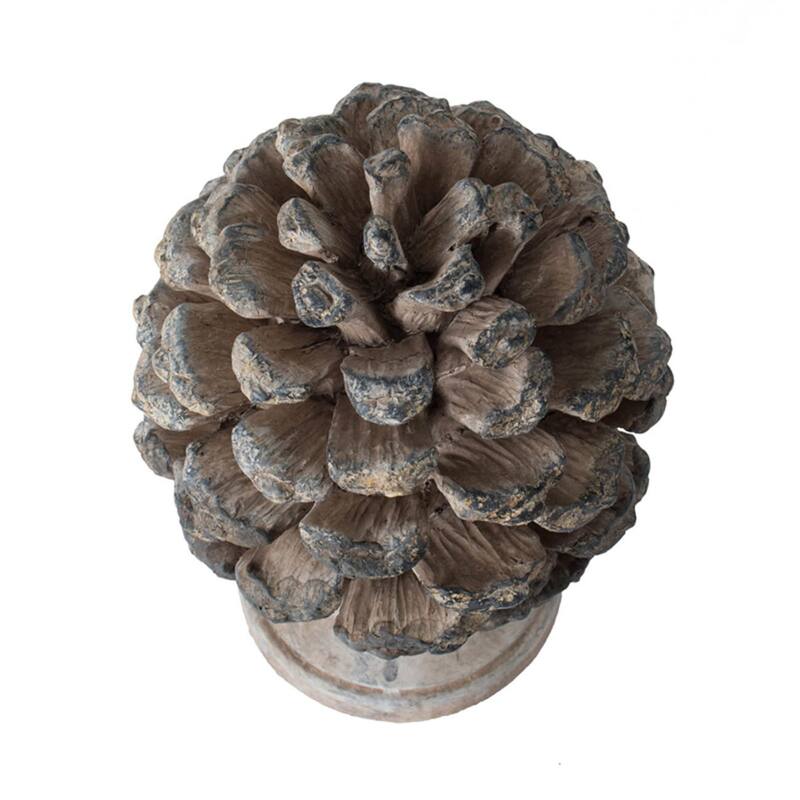10.5" Gray and Brown Traditional Style Pine Cone Tabletop Decor