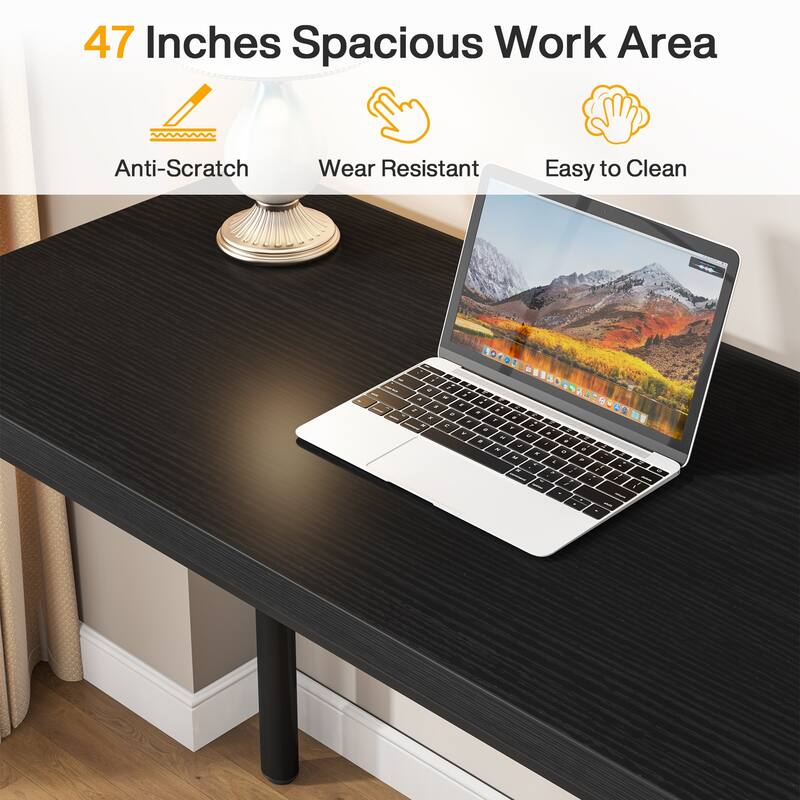 Modern Computer Desk with 5 Reversible Drawers, Storage Home Office Desk, PC/Laptop Desk, Study Writing Table Workstation