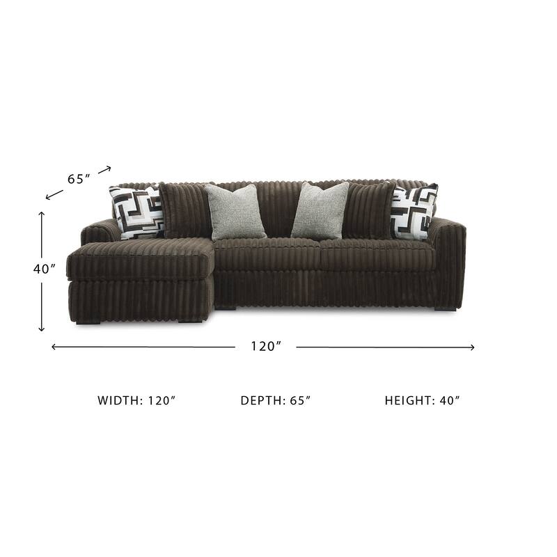 Signature Design by Ashley Midnight-madness Brown 2-Piece Sectional Sofa with Chaise - 120" W x 65" D x 40" H