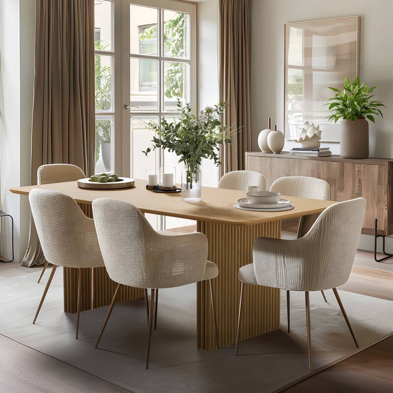 Lumioca Abberton Oak Wood Double Pedestal Base Dining Table