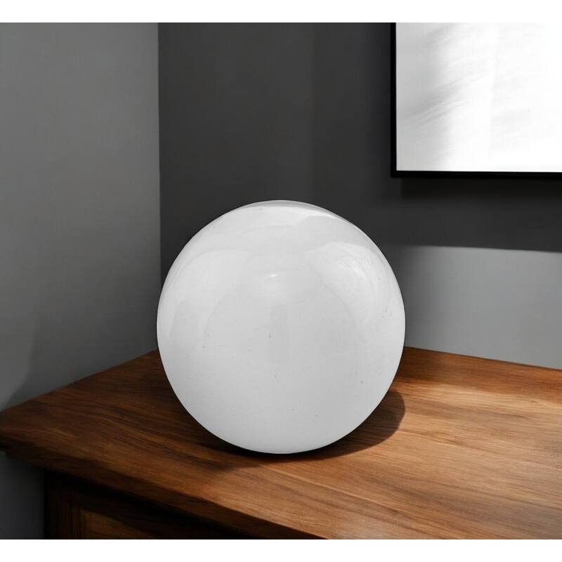 3" Black Enameled Aluminum Decorative Sphere - White