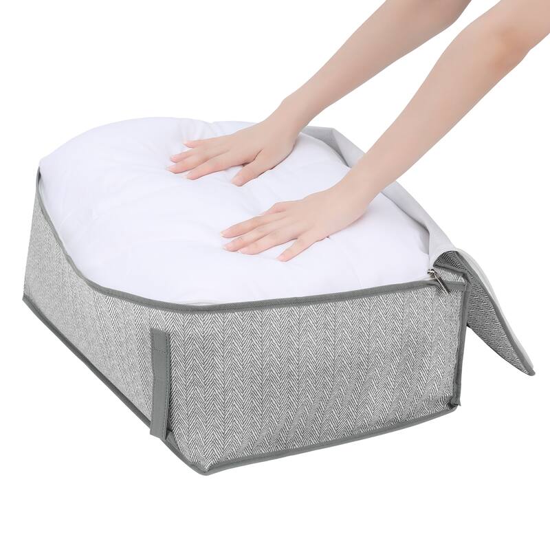 1 Pack Clothes Storage, Storage Bags with Handles, Foldable Moving Bags for Organizing Closet Organizers and Storage Gray