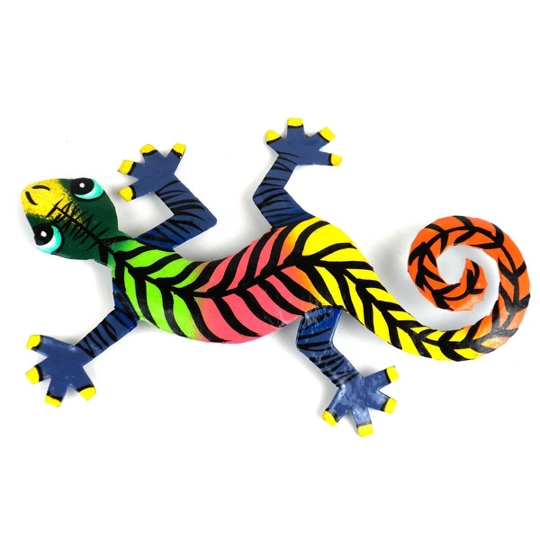 Handmade Metal 'Striped Gecko' Wall Art (Haiti). Opens flyout.