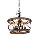 preview thumbnail 9 of 22, Bella Depot 5-Light Rustic Cage Wood Chandelier Dimmable Lighting, 15.7" Adjustable Farmhouse Pendant Light for Kitchen Island