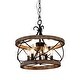 preview thumbnail 8 of 15, Bella Depot 5-Light Rustic Cage Wood Chandelier Dimmable Lighting, Adjustable Farmhouse Pendant Light - 15.7inch
