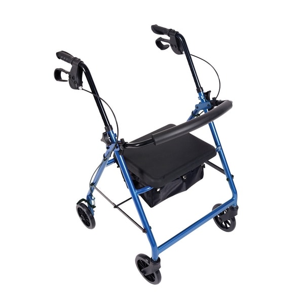 Rollator Walker with Padded Seat for Elderly, Disabled, Limited Mobility Patients, Wheeled Walking Stabilizer, Supports 300 LBS