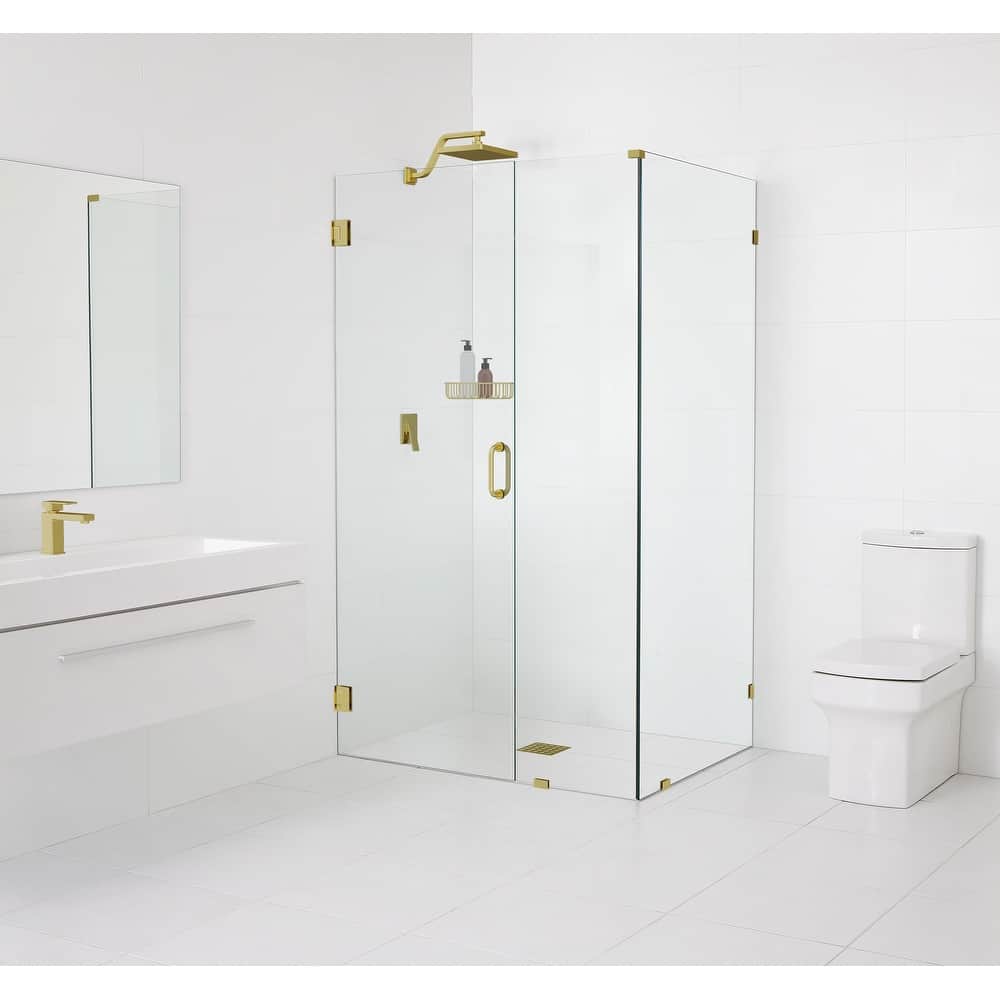 Glass Warehouse 78" x 47" x 32" Frameless 90 Degree Shower Enclosure - Wall Hinge