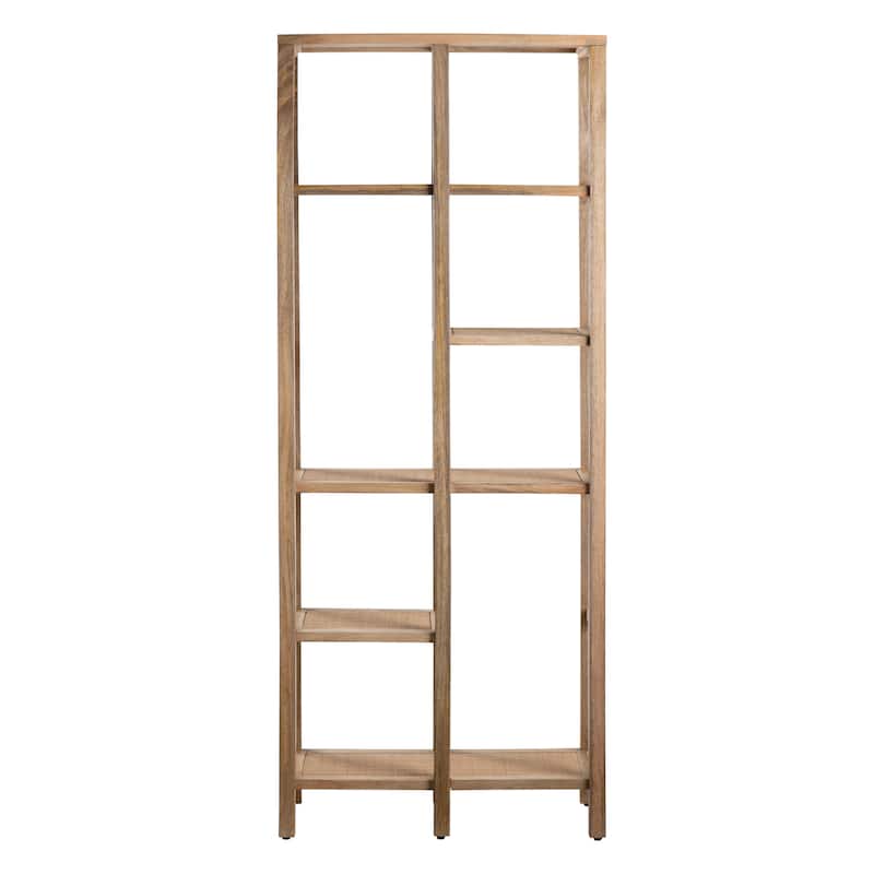 78.25 in. Tan Solid Wood 5 Shelf Etagere