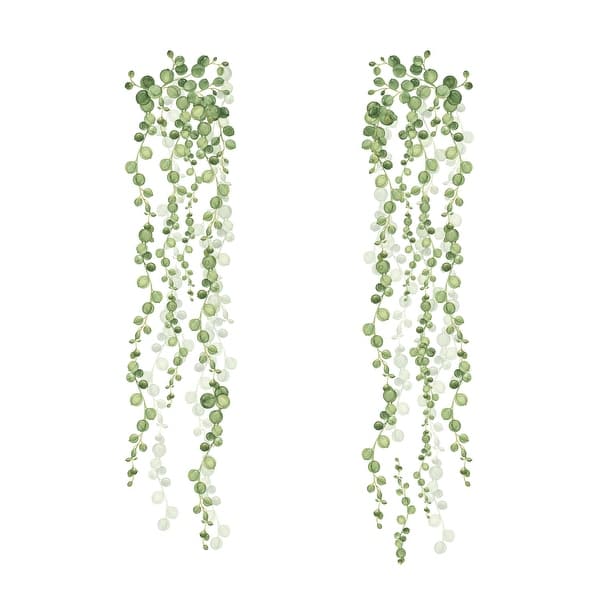 slide 2 of 5, RoomMates Green & White String Of Pearls Vine Wall Decals