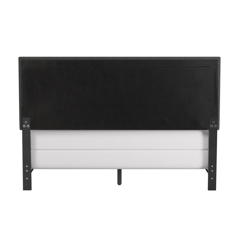 Gayle Nailhead Trim Faux Leather Upholstered Bed, by Hillsdale