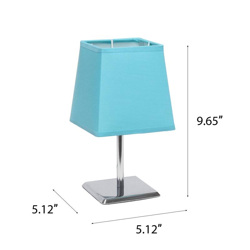 Metal Table Lamp with Geometric Shade - 9.5" - Aqua Blue
