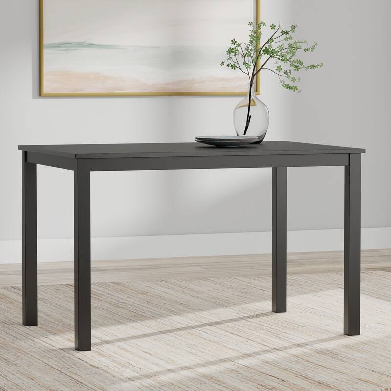 5-Piece Dining Set, 48" Rectangle Wood Table and Slat Back Chairs