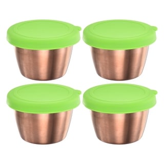 4pcs Salad Dressing Container, 2.4oz Stainless Steel Condiment Cup - On ...