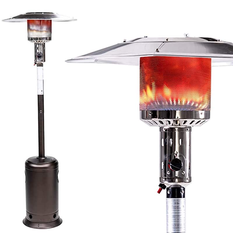 Outdoor Patio Propane Heater with Portable Wheels 47,000 BTU 88 inch Standing Gas Outside Heater