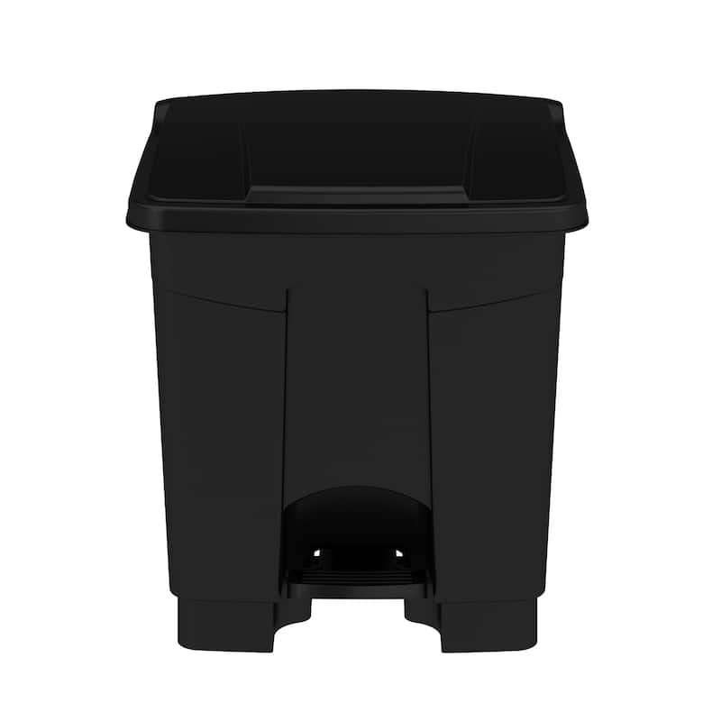 8 Gallon Step-On Trash Can, Durable Plastic Garbage Can