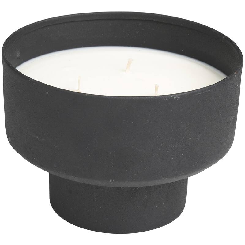 Metal Scented Matte 50 oz 3 Wick Decorative Candle with White Wax - Black, Gray, Light Brown, White - Roche River Decor