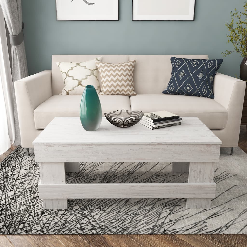 Farmhouse Rustic Solid Wood Living Room Coffee Table