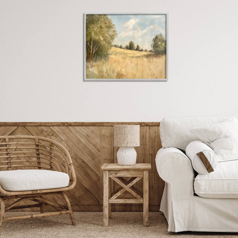 Stupell Classic Country Field Framed Giclee Art Design By Petal Prints Design
