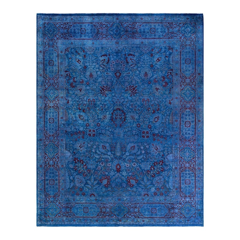 Fine Vibrance One-of-a-Kind Hand-Knotted Area Rug - Blue, 8' 1" x 10' 3" - 8' 1" x 10' 3"