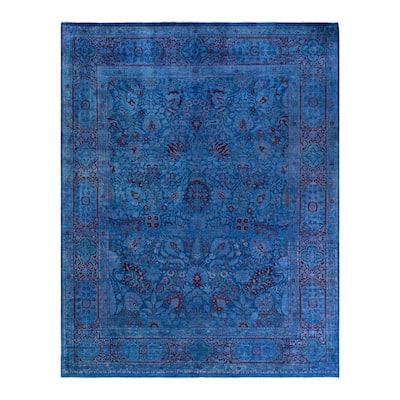 Fine Vibrance One-of-a-Kind Hand-Knotted Area Rug - Blue, 8' 1" x 10' 3" - 8' 1" x 10' 3"