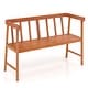 preview thumbnail 1 of 6, Outdoor Acacia Wood Bench with Backrest and Armrests - 43" x 18" x 28" (L x W x H)