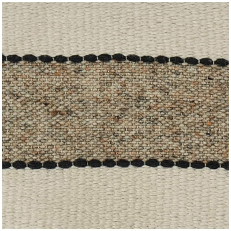 Fordy 20 Inch Decorative Throw Pillow Set of 4, Woven Stripes, Ivory, Tan