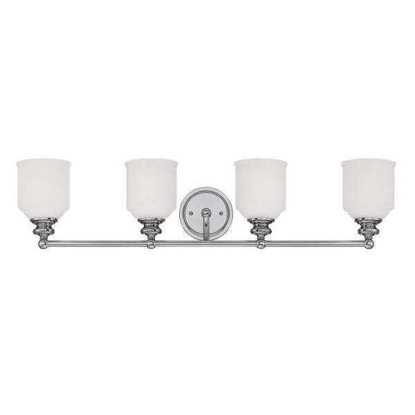 slide 2 of 9, Savoy House Melrose 4 Light 34" Wide Bathroom Vanity Light Polished Chrome