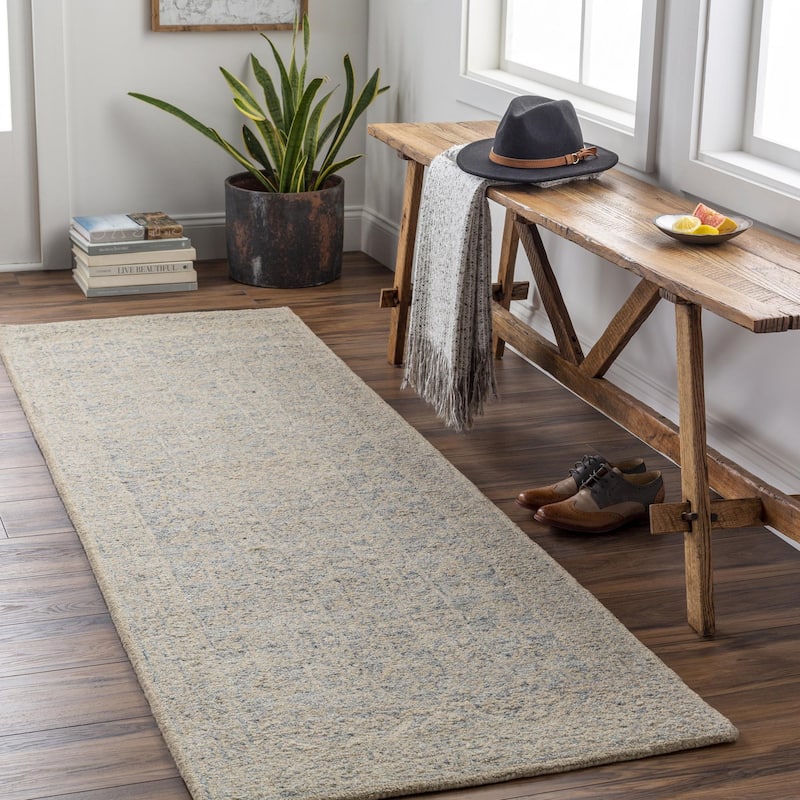 Livabliss Granada Vintage Tribal Area Rug - Blue - 2' 6" x 8'