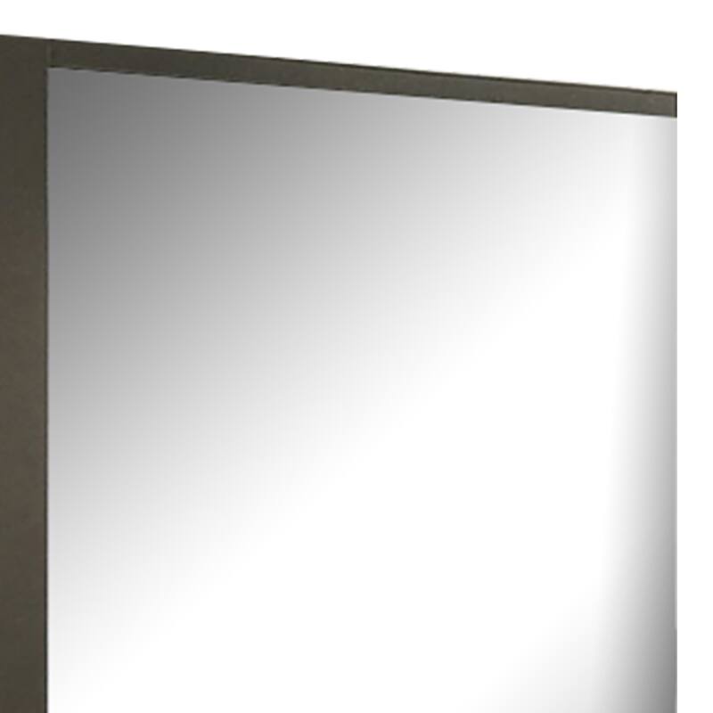 Kena Vanity Dresser Mirror, 2 Tone Metallic Gray Asymmetrical Frame - Metallic Gray