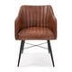 preview thumbnail 3 of 8, Allan Andrews Brown Buffalo Leather Retro Chair - 21.25"W x 30.25"H