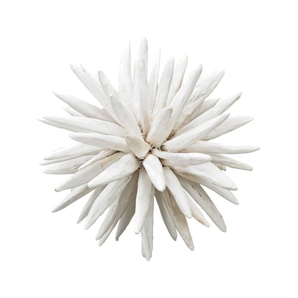 15” Solid White Chinook Wooden Spike Figurine Decoration - N/A