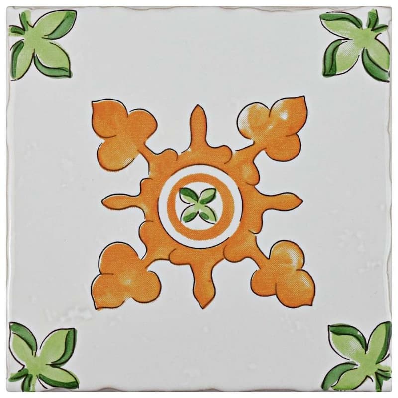 Merola Tile 5.125x5.125-inch Nove Centro Paterna Deco Ceramic Wall Tile