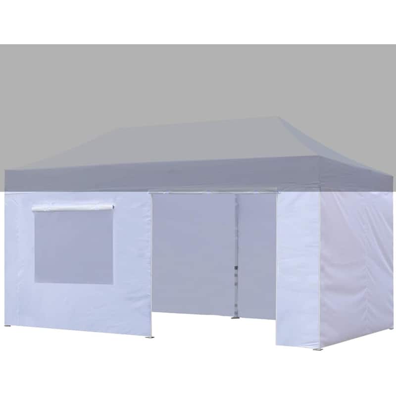Aeocia Zippered Walls for 10x20 Pop Up Canopy Tent 4 Sidewalls ONLY - 10x20 - White