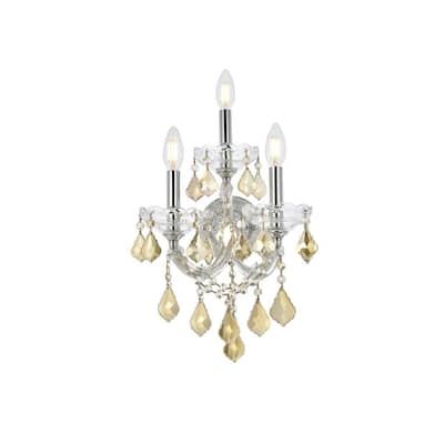 Elegant Lighting 2800W3-GT/RC Maria Theresa 3 Light 19" Tall Wall
