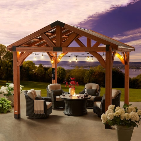 Backyard Discovery Brookdale 12 x 10 All Cedar Wooden Gazebo