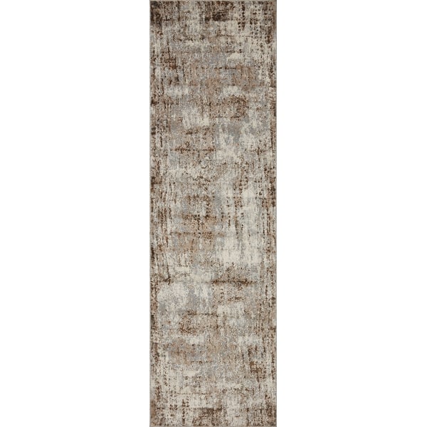 slide 2 of 10, Alexander Home Grant Modern Abstract Area Rug 2'-4" x 8' - Natural / Mocha