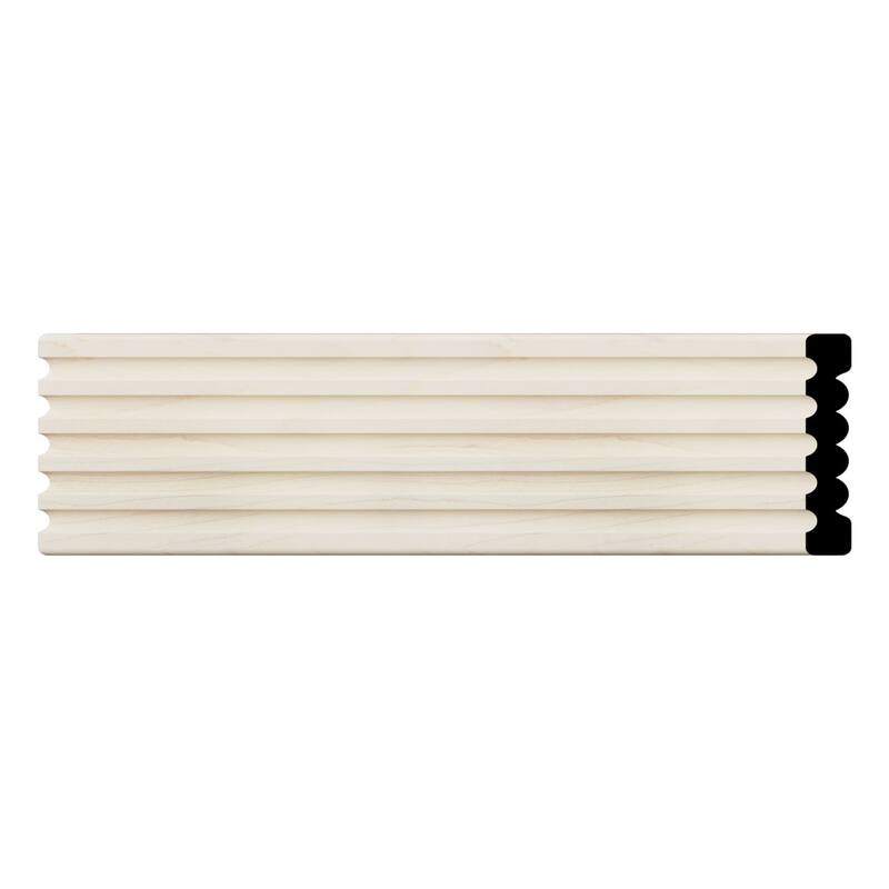 WM338: 9/16-in D x 3-3/8-in W x 96-in L Americraft Solid Hardwood Stain Grade Fluted or Reeded Reversible Moulding - Maple
