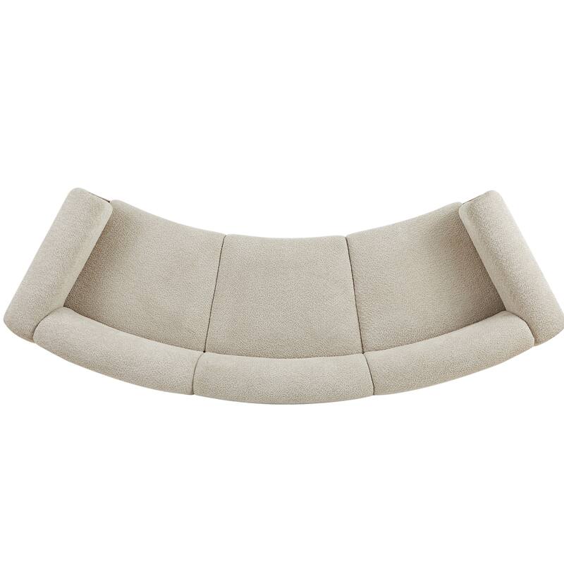 Christopher Knight Home - Curved 3-Seater 106.5" Upholstered Sofa with Solid Wood Frame