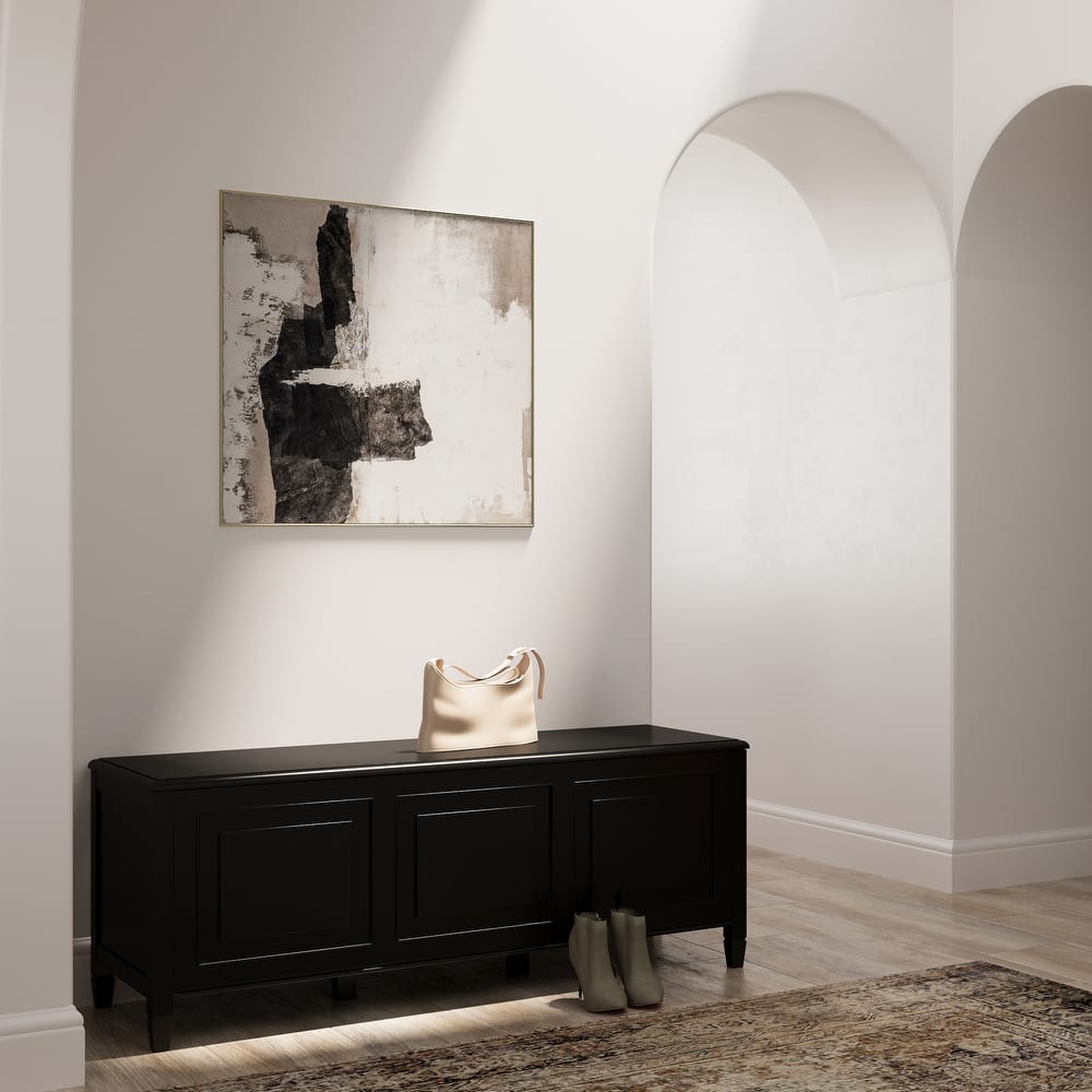 WYNDENHALL Hampshire SOLID WOOD 51 inch Wide Traditional Storage Bench Trunk - 51 W x 18 D x 20.75 H