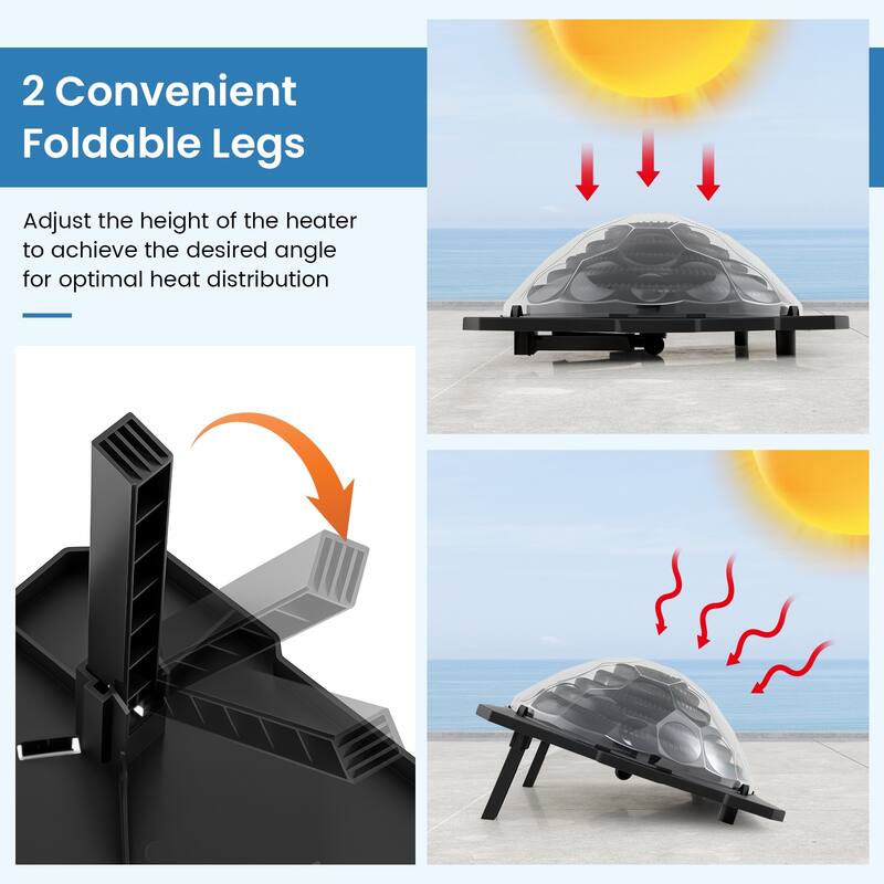 Gymax 2PCS Colar Dome Heater w/ Transparent Cover Black Heating Coil
