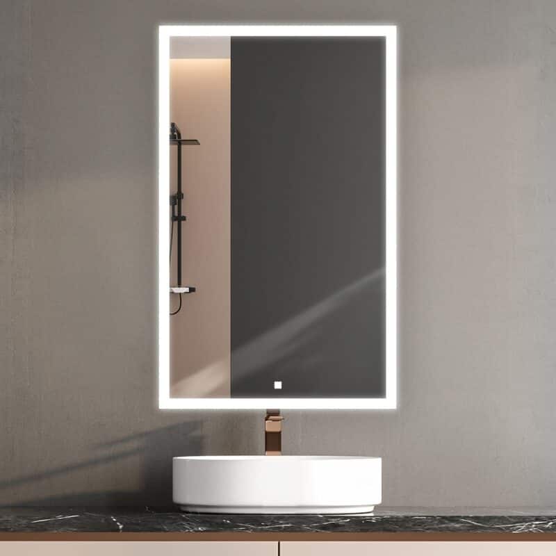 AQUADOM Edge Royale Bathroom Led Lighted Medicine Cabinet Defogger, 3X LED Adjustable Magnifying Mirror, Electrical Outlets. - 24"x32"x5"-Left-Hinge